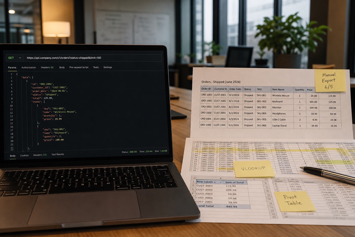 Photo illustration: IMEI Checker API vs Excel