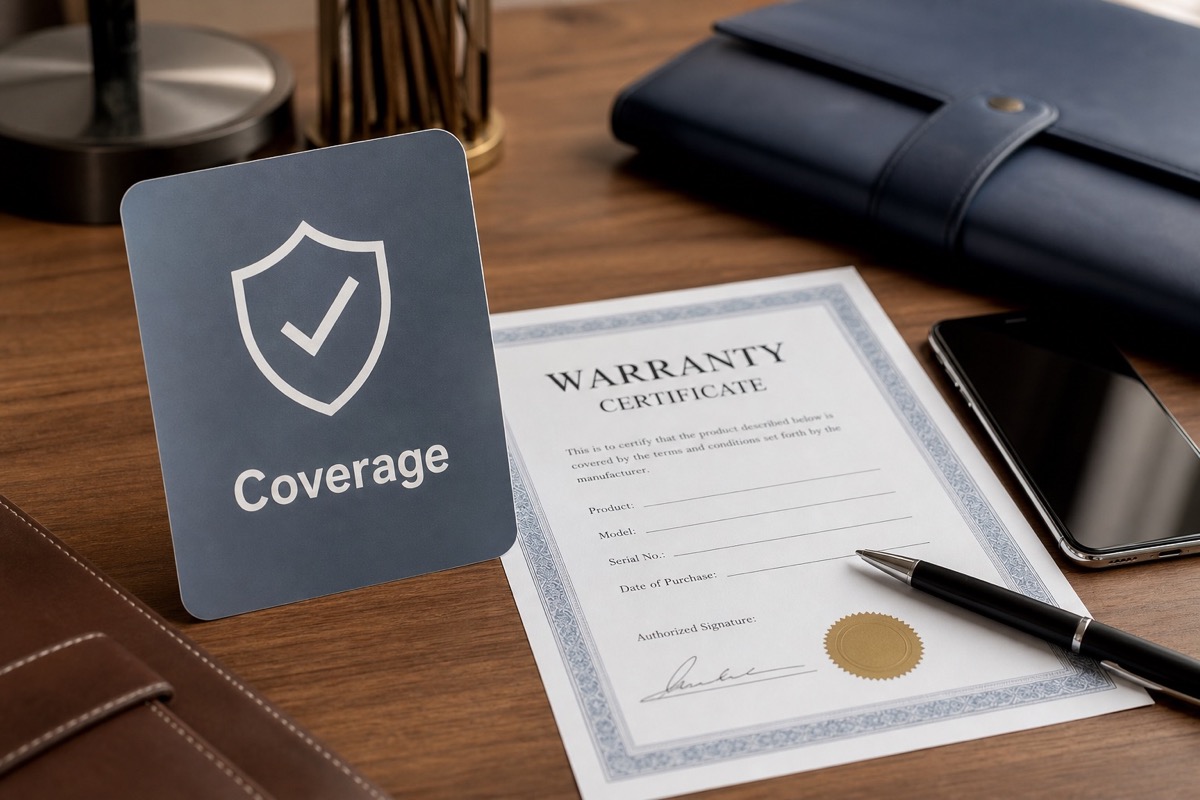 Comparison illustration: Coverage vs Warranty on Apple Devices