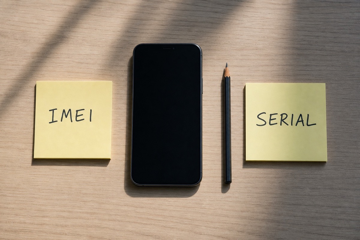 Comparison illustration: IMEI vs Serial Number: Which Code Should You Check?